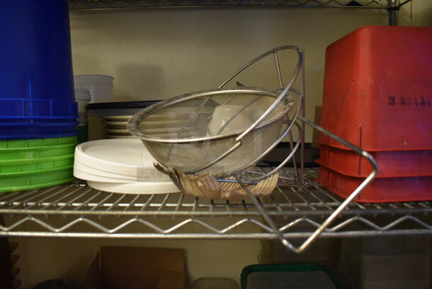 ALL ONE MONEY! Tier Lot of Various Items Including Metal Stock Pot, Poly Buckets and Strainer. (Kitchen) - Image 3 of 4