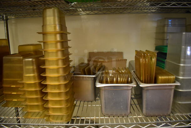 ALL ONE MONEY! Tier Lot of Various Items Including Poly Amber Colored Drop In Bins and Clear Bins. (Kitchen) - Image 3 of 4