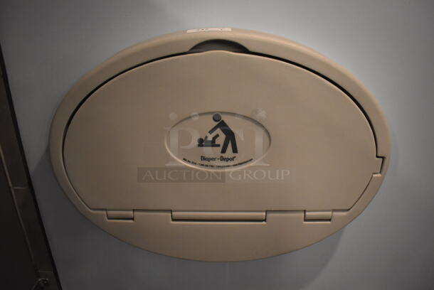 Gray Poly Wall Mount Diaper Changing Station. BUYER MUST REMOVE. (Mens Restroom) - Image 1 of 3