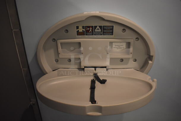 Gray Poly Wall Mount Diaper Changing Station. BUYER MUST REMOVE. (Mens Restroom) - Image 3 of 3