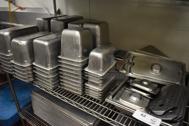 ALL ONE MONEY! Tier Lot of Various Items Including Stainless Steel Drop In Bins and Lids. (Kitchen)