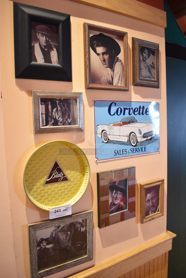 ALL ONE MONEY! Wall Lot of Various Pictures Including Elvis and Corvette. BUYER MUST REMOVE. (Side Dining Room) - Image 5 of 5