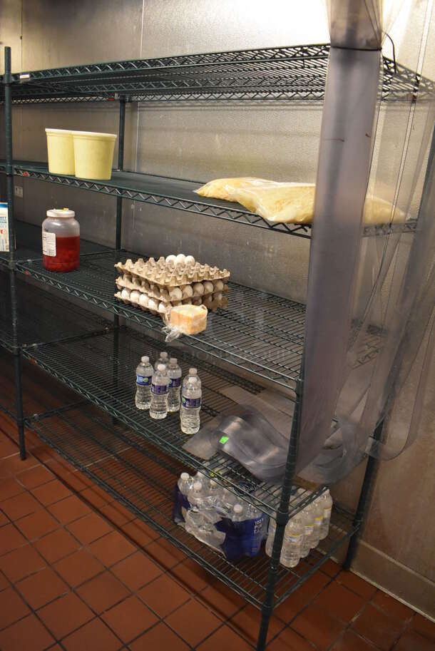 Metro Green Finish 5 Tier U Shaped Shelving Unit w/ 10 Poles. Includes 24x60x75. BUYER MUST REMOVE: BUYER MUST DISMANTLE. PCI CANNOT DISMANTLE FOR SHIPPING. PLEASE CONSIDER FREIGHT CHARGES. (Walk In Boxes) - Image 3 of 6