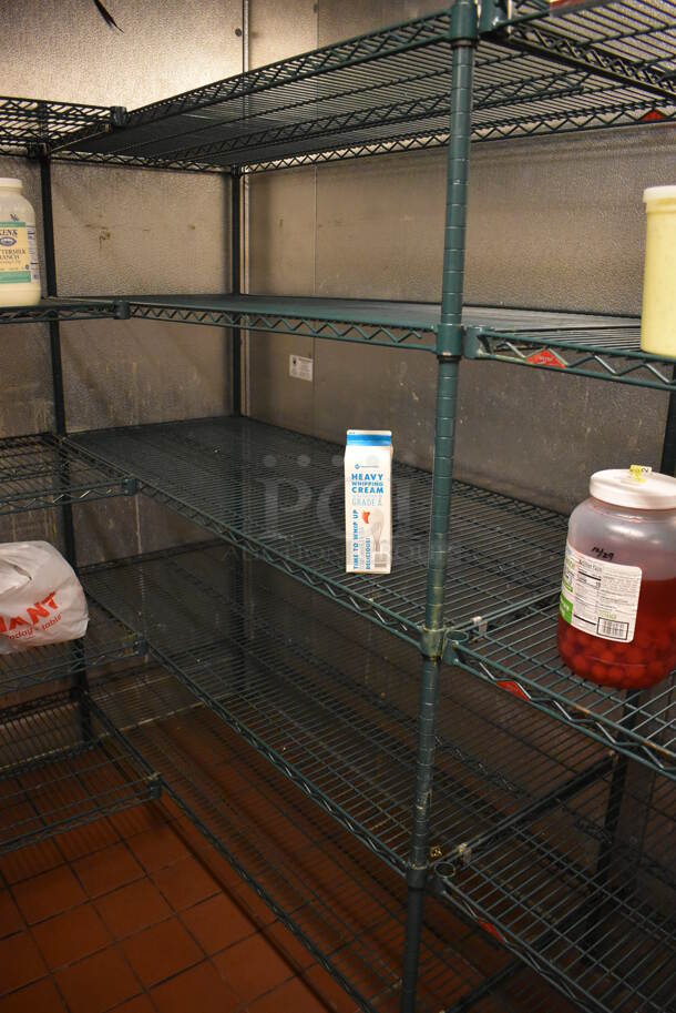 Metro Green Finish 5 Tier U Shaped Shelving Unit w/ 10 Poles. Includes 24x60x75. BUYER MUST REMOVE: BUYER MUST DISMANTLE. PCI CANNOT DISMANTLE FOR SHIPPING. PLEASE CONSIDER FREIGHT CHARGES. (Walk In Boxes) - Image 4 of 6