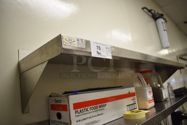 Stainless Steel Wall Mount Shelf. BUYER MUST REMOVE. (Kitchen) - Image 3 of 3