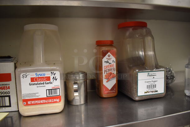 Stainless Steel Wall Mount Shelf w/ Contents Including Food Wrap. BUYER MUST REMOVE. (Kitchen) - Image 3 of 4