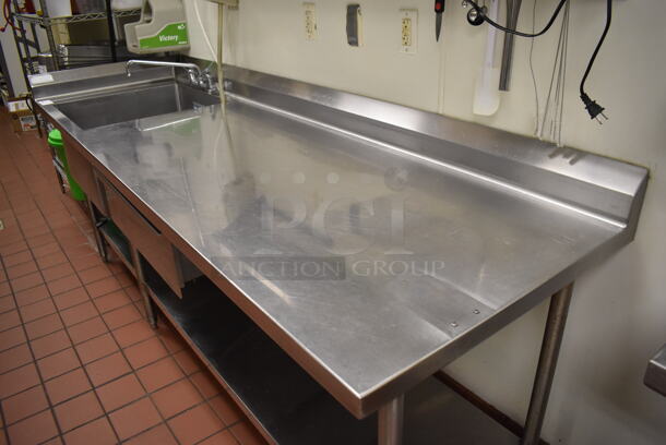 Stainless Steel Commercial Single Bay Sink w/ Faucet, Handles, Counter and Under Shelf. BUYER MUST REMOVE. (Kitchen) - Image 2 of 6
