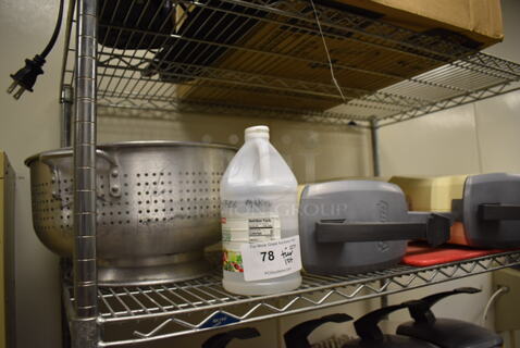 ALL ONE MONEY! Tier Lot of Various Items Including Metal Colander, Vinegar and Condiment Dispensers. (Kitchen)