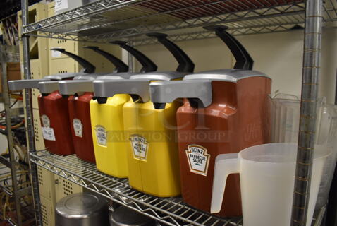 ALL ONE MONEY! Tier Lot of Various Items Including Condiment Dispensers and Poly Pitchers. (Kitchen)