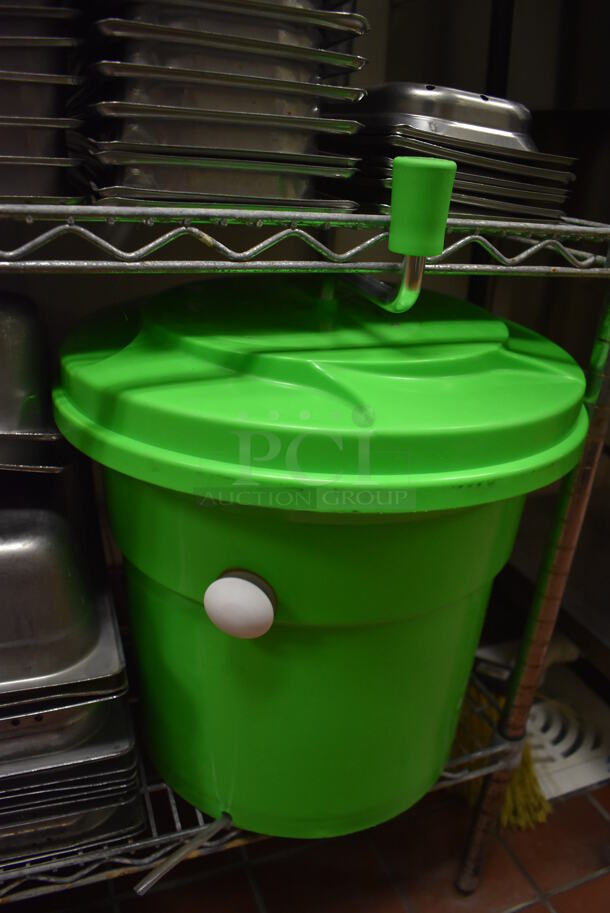 ALL ONE MONEY! Tier Lot of Various Items Including Stainless Steel Drop in Bins and Green Poly Salad Spinner. (Kitchen) - Image 4 of 4