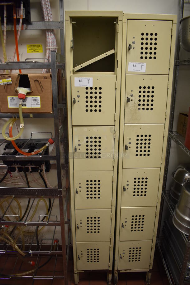 Tan Metal 6 Cubby Locker. (Kitchen) - Image 1 of 5