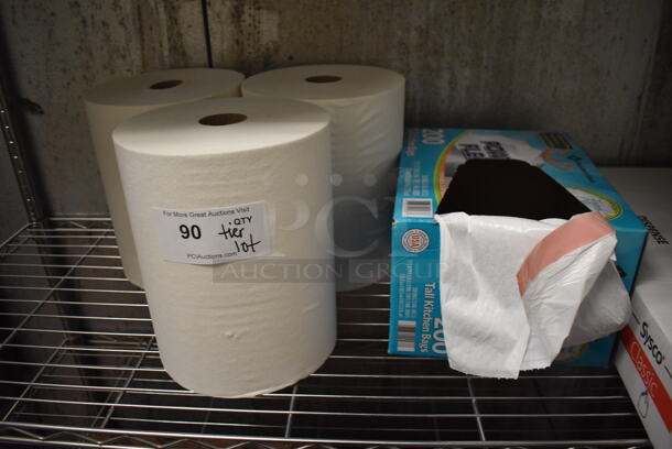 ALL ONE MONEY! Tier Lot of Various Items Including Paper Towels and Trash Can Liners. (Kitchen) - Image 2 of 3