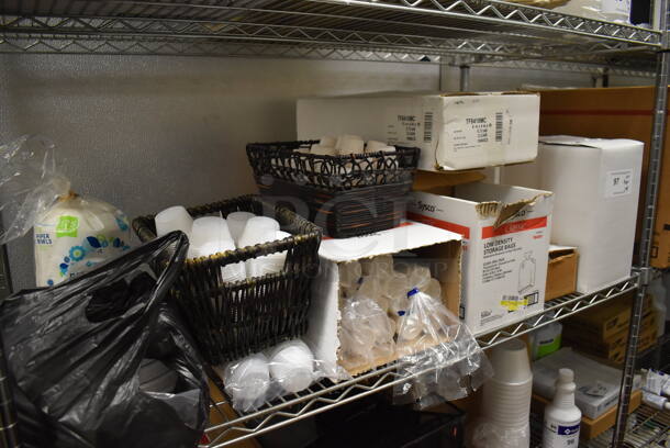 ALL ONE MONEY! Tier Lot of Various Items Including Paper Products, Bags, Portion Cups and Baskets. (Kitchen) - Image 4 of 5