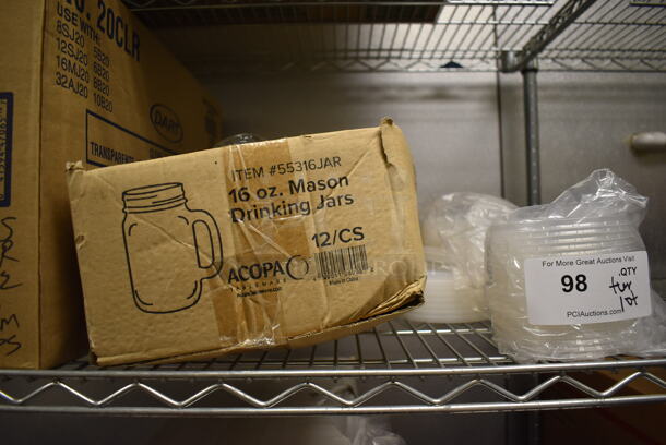 ALL ONE MONEY! Tier Lot of Various Items Including Paper Products, Lids and Mason Drinking Jars. (Kitchen) - Image 2 of 4