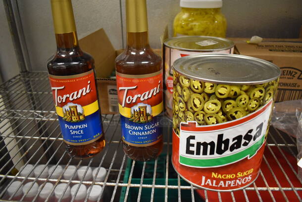 ALL ONE MONEY! Tier Lot of Various Items Including Banana Peppers, Jalapenos and Brown Sugar Cinnamon Syrup. (Kitchen) - Image 2 of 5