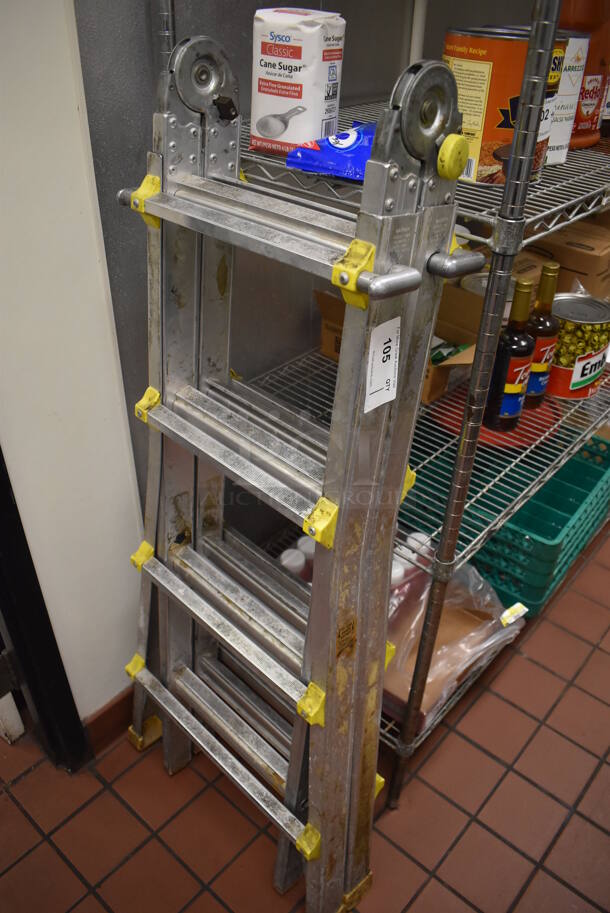 Metal Extendable A Frame and Straight Ladder. (Kitchen) - Image 1 of 3