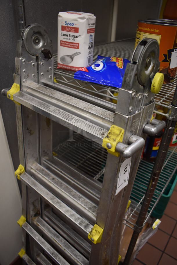 Metal Extendable A Frame and Straight Ladder. (Kitchen) - Image 2 of 3