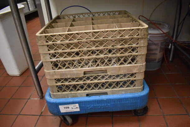 Carlisle Blue Poly Dolly on Commercial Casters w/ Dish Caddies. (Kitchen) - Image 1 of 3