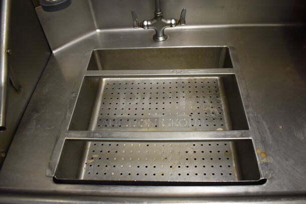 Stainless Steel Commercial Right Side Dirty Side Dishwasher Table w/ Spray Nozzle Attachment, Handles and Straining Insert. BUYER MUST REMOVE. (Kitchen) - Image 4 of 5