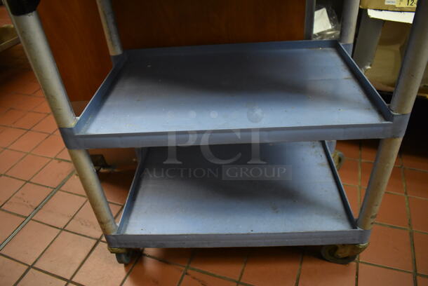 Blue Poly 3 Tier Cart w/ Handles on Commercial Casters. (Kitchen) - Image 3 of 5
