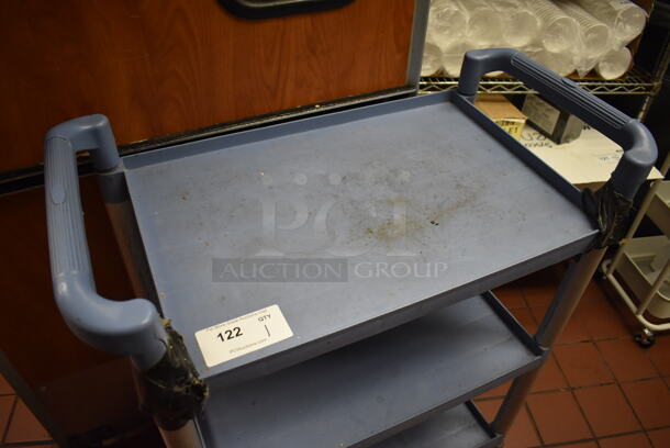 Blue Poly 3 Tier Cart w/ Handles on Commercial Casters. (Kitchen) - Image 5 of 5