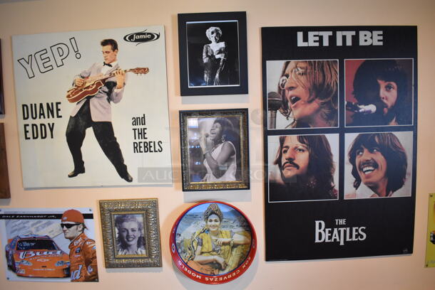 ALL ONE MONEY! Wall Lot of Various Pictures Including Beatles, Elvis and Dale Earnhardt Jr. BUYER MUST REMOVE. (Lobby) - Image 4 of 6