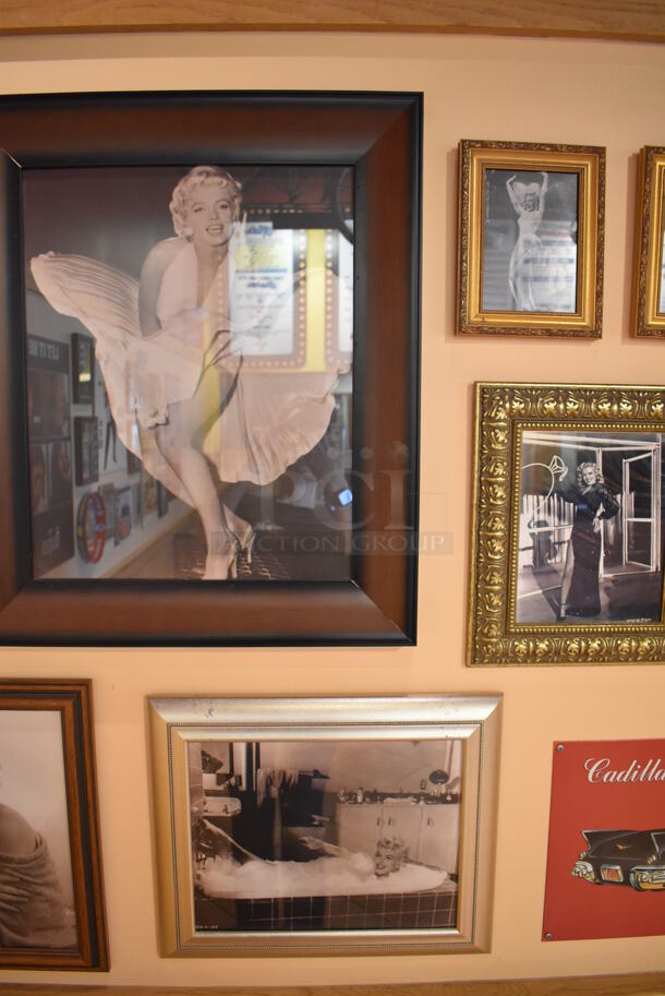 ALL ONE MONEY! Wall Lot of Various Pictures Including Marilyn Monroe and Cars. BUYER MUST REMOVE. (Lobby) - Image 3 of 6