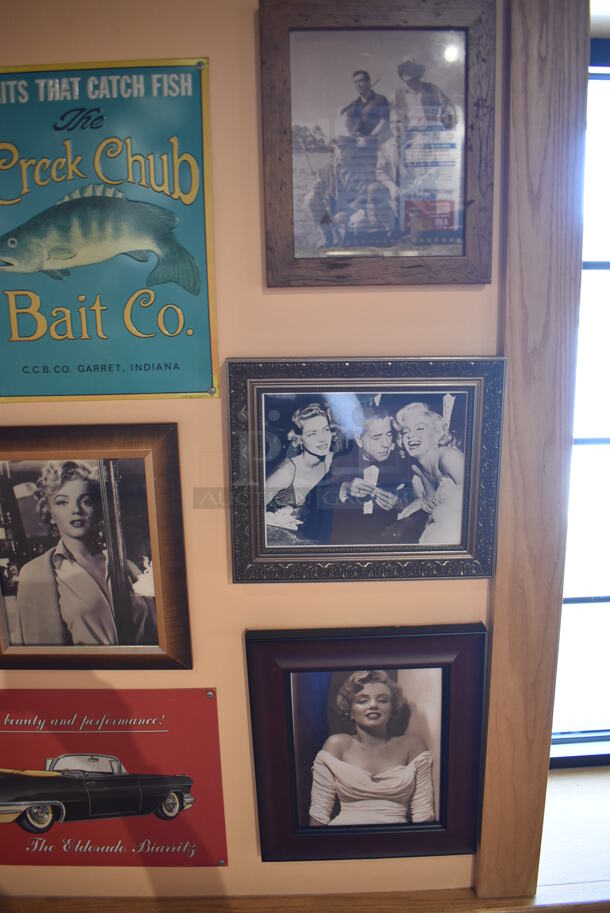 ALL ONE MONEY! Wall Lot of Various Pictures Including Marilyn Monroe and Cars. BUYER MUST REMOVE. (Lobby) - Image 5 of 6