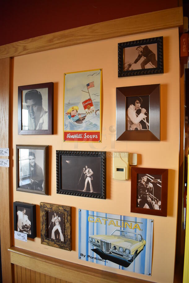 ALL ONE MONEY! Wall Lot of Various Pictures Including Elvis and Car. BUYER MUST REMOVE. (Lobby) - Image 3 of 3