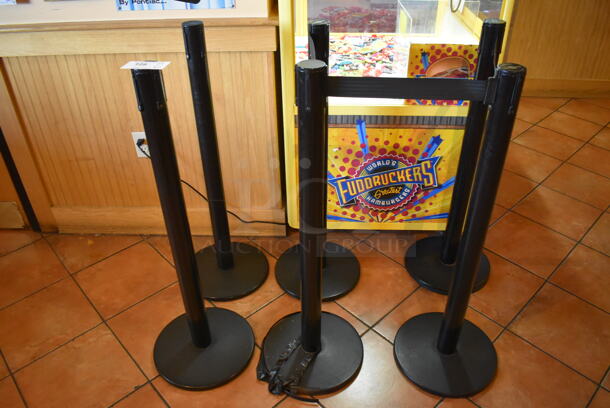 6 Tensabarrier Stanchions. 6 Times Your Bid! (Lobby)