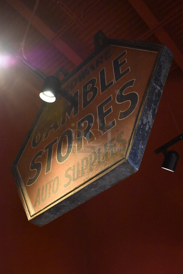 Metal Gamble Stores Auto Supplies Sign. BUYER MUST REMOVE. (Lobby) - Image 4 of 4