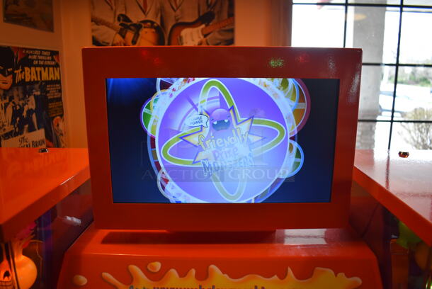 VTail Metal Commercial Floor Style Web Glow Toy Vending Machine on Commercial Casters. Comes w/ Box of Extra Toys. Unit Was In Working Condition When Restaurant Closed. BUYER MUST REMOVE. (Dining Room) - Image 7 of 12