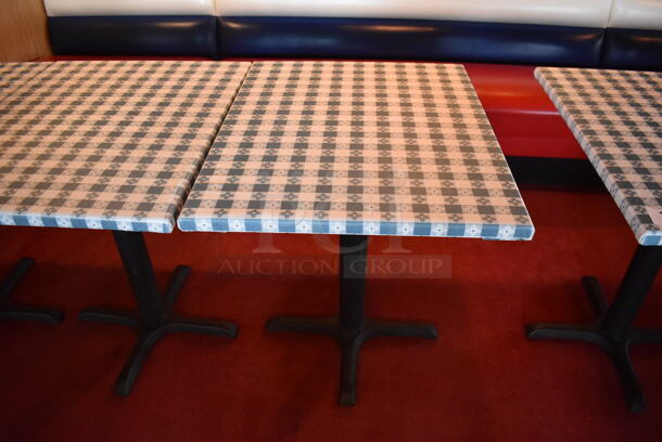 3 Tables w/ Table Cloth on Black Metal Table Base. Stock Picture - Cosmetic Condition May Vary. 3 Times Your Bid! (Dining Room) - Image 2 of 4