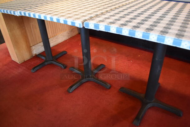3 Tables w/ Table Cloth on Black Metal Table Base. Stock Picture - Cosmetic Condition May Vary. 3 Times Your Bid! (Dining Room) - Image 3 of 4