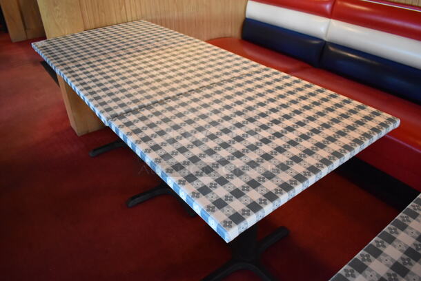 3 Tables w/ Table Cloth on Black Metal Table Base. Stock Picture - Cosmetic Condition May Vary. 3 Times Your Bid! (Dining Room) - Image 4 of 4