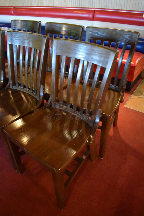 6 Wooden Dining Chairs. 6 Times Your Bid! (Dining Room) - Image 3 of 4