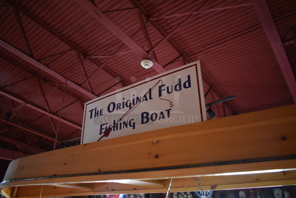 Wooden Decorative Boat and The Original Fudd Fishing Boat Sign. BUYER MUST REMOVE. (Dining Room) - Image 5 of 7