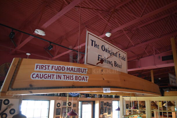 Wooden Decorative Boat and The Original Fudd Fishing Boat Sign. BUYER MUST REMOVE. (Dining Room) - Image 6 of 7