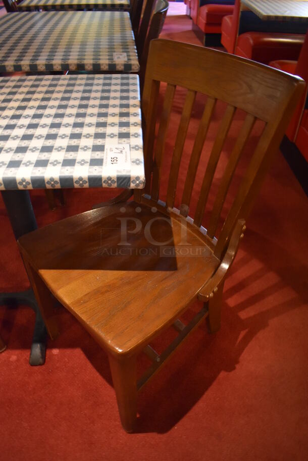 Table w/ Table Cloth on Black Metal Table Base and 2 Wooden Dining Chairs. Stock Picture - Cosmetic Condition May Vary. 24x30x30, 18x16x36. (Dining Room) - Image 3 of 4