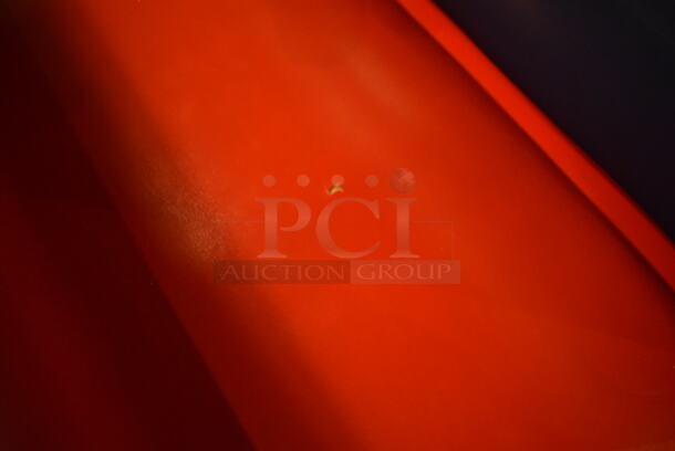 ALL ONE MONEY! Lot of 2 Red, Blue and White Single Sided Booth Seats, 1 Red, Blue and White Double Sided Booth Seat and 2 Tables. 26x46x36, 49x46x36, 30x48x28. BUYER MUST REMOVE. (Dining Room) - Image 6 of 7