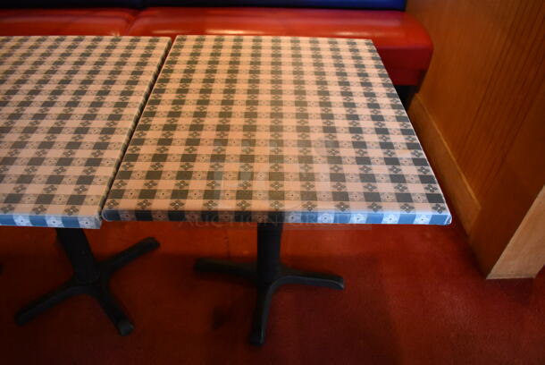 3 Tables w/ Table Cloth on Black Metal Table Base. Stock Picture - Cosmetic Condition May Vary. 3 Times Your Bid! (Dining Room) - Image 2 of 5