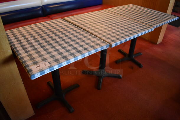 3 Tables w/ Table Cloth on Black Metal Table Base. Stock Picture - Cosmetic Condition May Vary. 3 Times Your Bid! (Dining Room) - Image 5 of 5