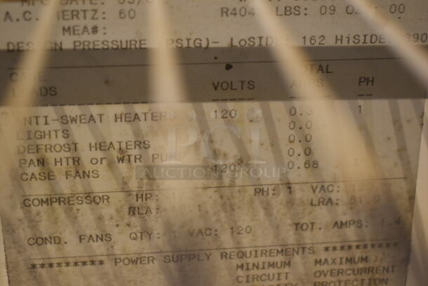 Tyler NMSC8 Metal Commercial Floor Style Open Grab N Go Cooler w/ Sneeze Guard. 120 Volts, 1 Phase. BUYER MUST REMOVE: Give Yourself Ample Time To Remove This Item on Pick Up Day. (Dining Room) - Image 7 of 7