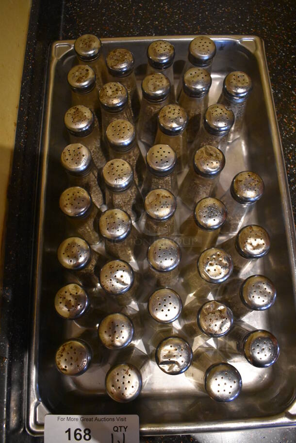ALL ONE MONEY! Lot of Salt/Pepper Shakers in Full Size Stainless Steel Drop In Bin. (Dining Room) - Image 3 of 3