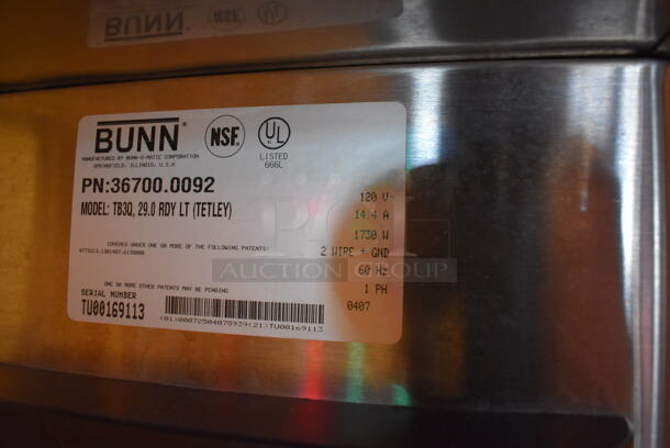Bunn TB3Q Stainless Steel Commercial Countertop Iced Tea Machine w/ Beverage Holder Dispenser and Poly Brew Basket. 120 Volts, 1 Phase. (Dining Room) - Image 6 of 6