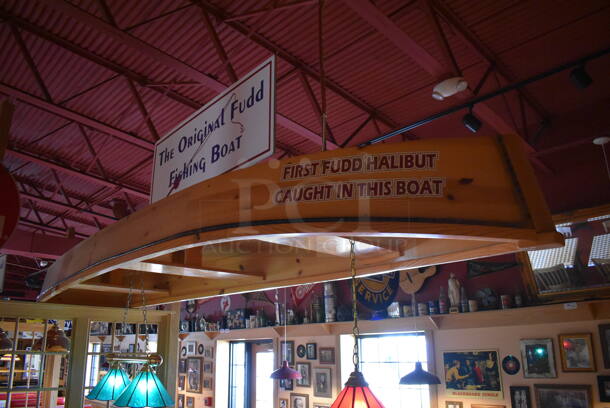 Wooden Decorative Boat and The Original Fudd Fishing Boat Sign. BUYER MUST REMOVE. (Dining Room) - Image 4 of 6