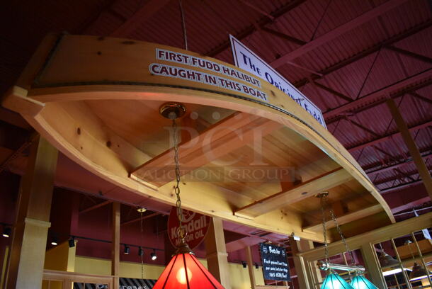 Wooden Decorative Boat and The Original Fudd Fishing Boat Sign. BUYER MUST REMOVE. (Dining Room) - Image 6 of 6