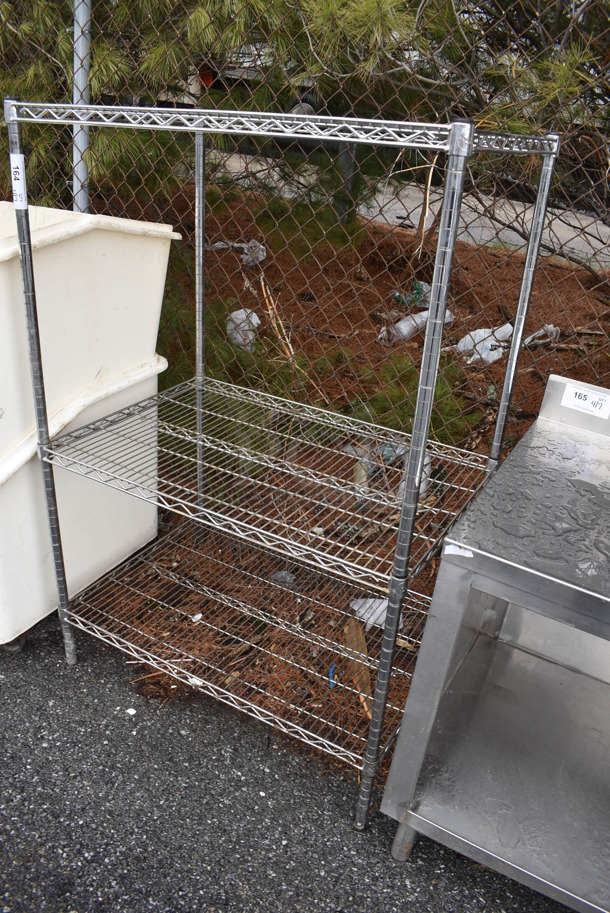 Chrome Finish 3 Tier Wire Shelving Unit. BUYER MUST DISMANTLE. PCI CANNOT DISMANTLE FOR SHIPPING. PLEASE CONSIDER FREIGHT CHARGES. 36x24x55 - Image 2 of 3