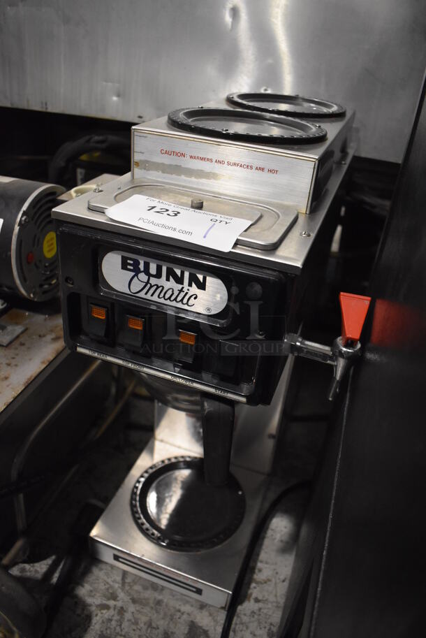 Bunn STF-20 Stainless Steel Commercial Countertop 3 Burner Coffee Machine w/ Hot Water Dispenser and Metal Brew Basket. 120 Volts, 1 Phase. 10x18x22 - Image 3 of 4