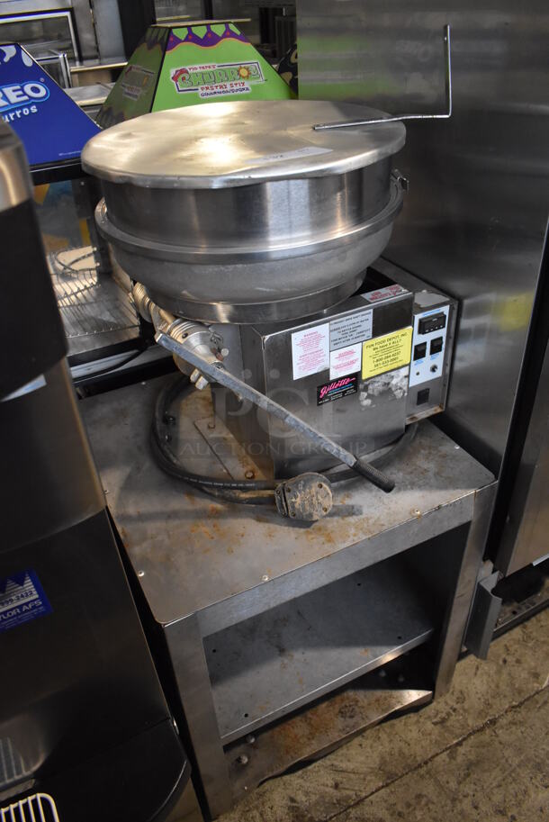 Gillette Stainless Steel Commercial Countertop Popcorn Kettle on Metal Equipment Stand. 208 Volts, 3 Phase. 25x25x50 - Image 2 of 6